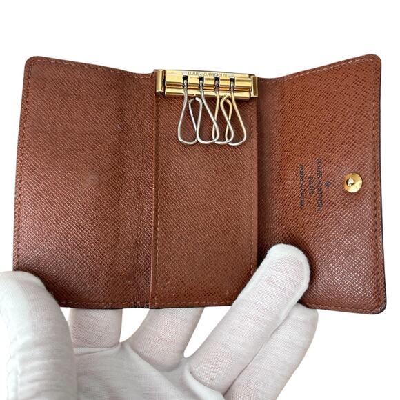 Authentic LOUIS VUITTON Monogram 4 Key Case Snap Brown RA2140 - Picture 5 of 16